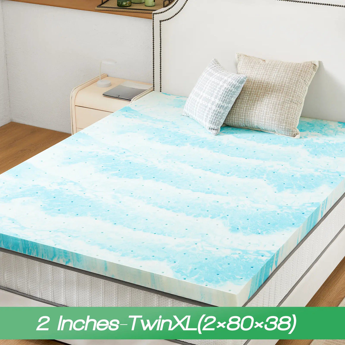 Transform Your Sleep with Our Cooling Gel Memory Foam Bed Topper - The Ultimate Cozy Gift for Back to School and Home Decor!