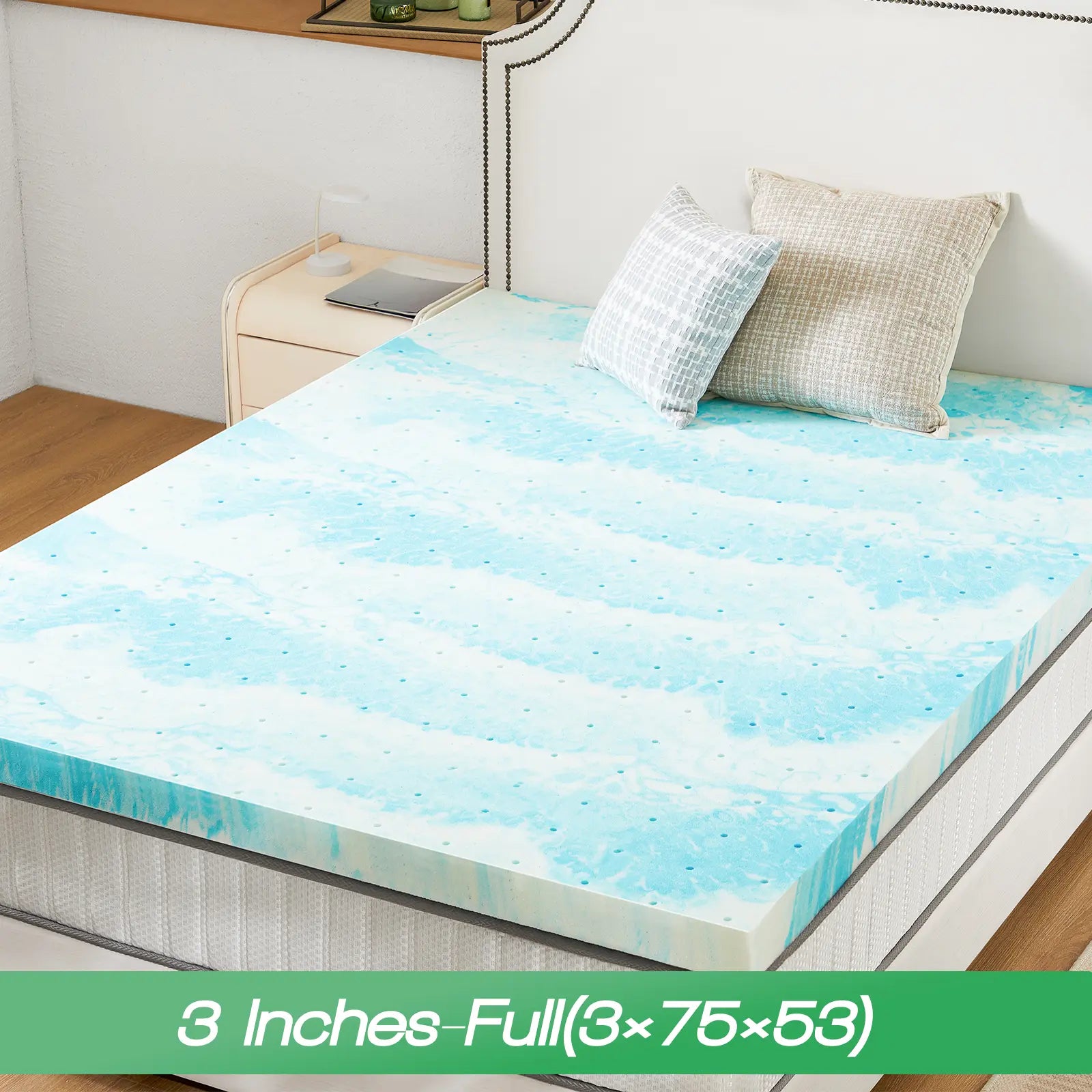 Transform Your Sleep with Our Cooling Gel Memory Foam Bed Topper - The Ultimate Cozy Gift for Back to School and Home Decor!
