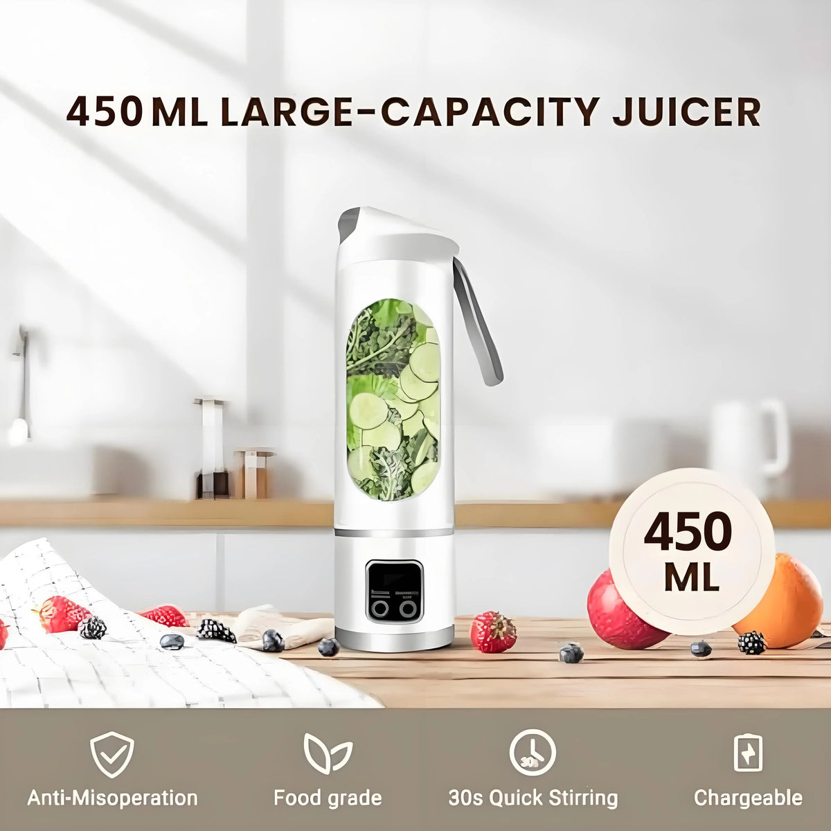 【Tiktok Top Seller】Digital Multimode Juicer Blender - Smart LED Display, Diet-Friendly, Leak Proof Design for Smoothies Liquid Diet, Ice Shakes, Fresh Juice & Baby Food, Compact Blender Smoothieblender for Home & Travel, Summerwins Dealsforyoudays
