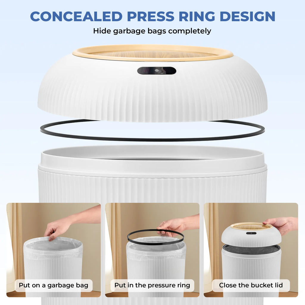 Upgrade Your Space with the Pukomc Smart Induction Waterproof Trash Can – Perfect for Any Room! 🌟♻️ #HomeEssentials #SmartLiving #EcoFriendly