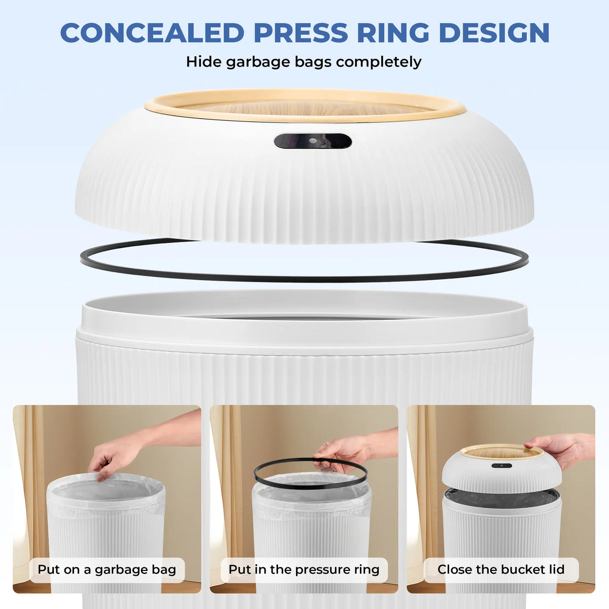Upgrade Your Space with the Pukomc Smart Induction Waterproof Trash Can – Perfect for Any Room! 🌟♻️ #HomeEssentials #SmartLiving #EcoFriendly