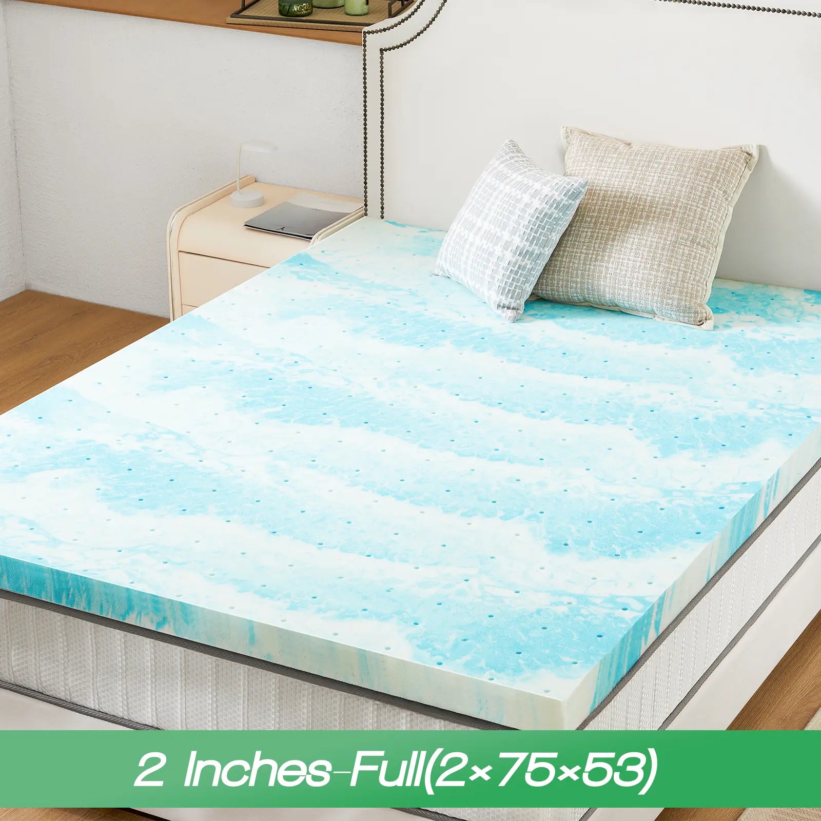 Transform Your Sleep with Our Cooling Gel Memory Foam Bed Topper - The Ultimate Cozy Gift for Back to School and Home Decor!