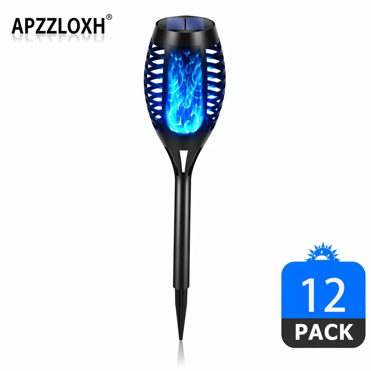 APZZLOXH Solar Torch Lights - Blue Flame Backyard Garden Glow Lantern, IP65 Waterproof Auto On/Off Solar Outdoor Lamp for Patio Landscape Lighting Decor, Backyard Solar Lights