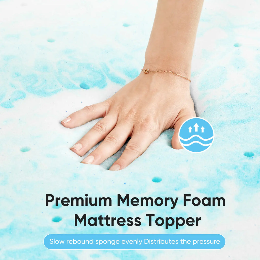 Transform Your Sleep with Our Cooling Gel Memory Foam Bed Topper - The Ultimate Cozy Gift for Back to School and Home Decor!