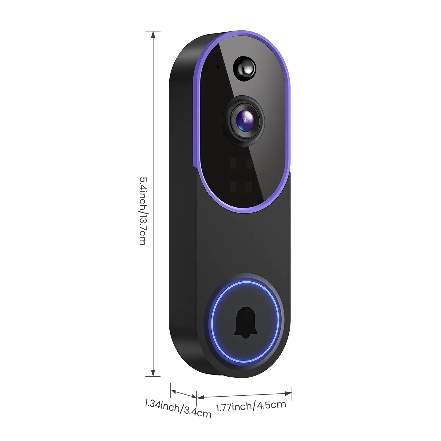 1080P Wireless Video Doorbell Camera, Al Human Detection, Live View, Cloud Storage, Night Vision, Two Way Audio, Instant Alert, 2.4G Wifi Only, Indoor/Outdoor Surveillance Cam for Home Security System