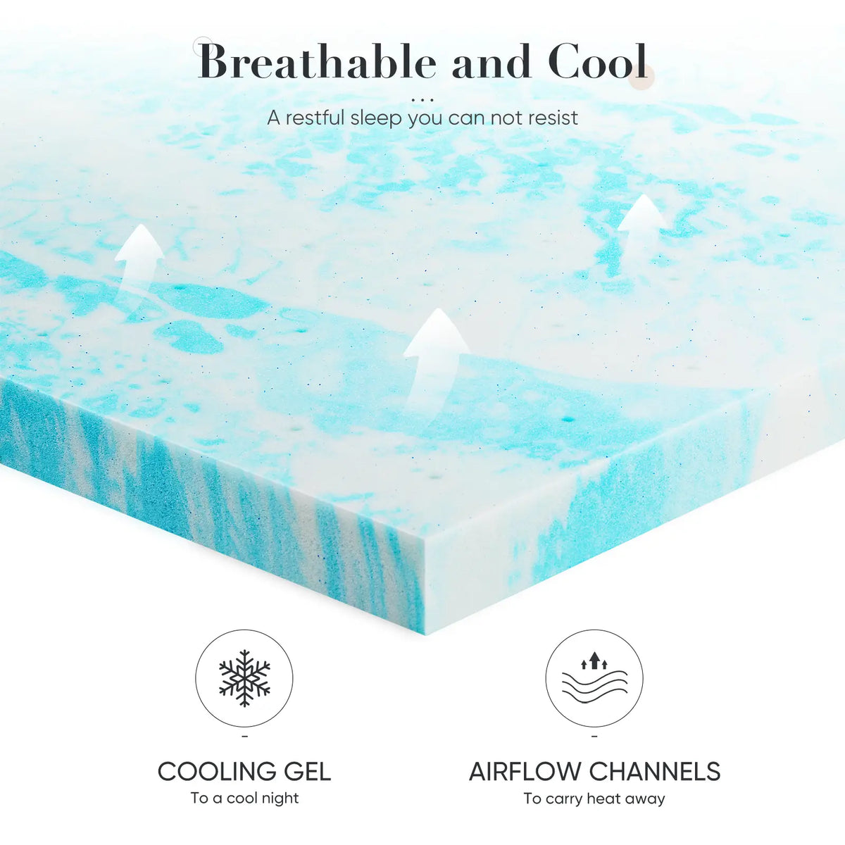 Transform Your Sleep with Our Cooling Gel Memory Foam Bed Topper - The Ultimate Cozy Gift for Back to School and Home Decor!
