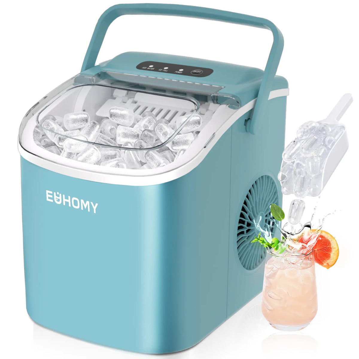 Chill Out Anywhere! ❄️ Meet the 2024 EUHOMY Portable Ice Maker – 26Lbs of Ice in Just 24Hrs, 9 Cubes in 6 Mins! Perfect for Home, Kitchen, Camping & RV Adventures! 🧊✨ #IceMaker #SummerVibes