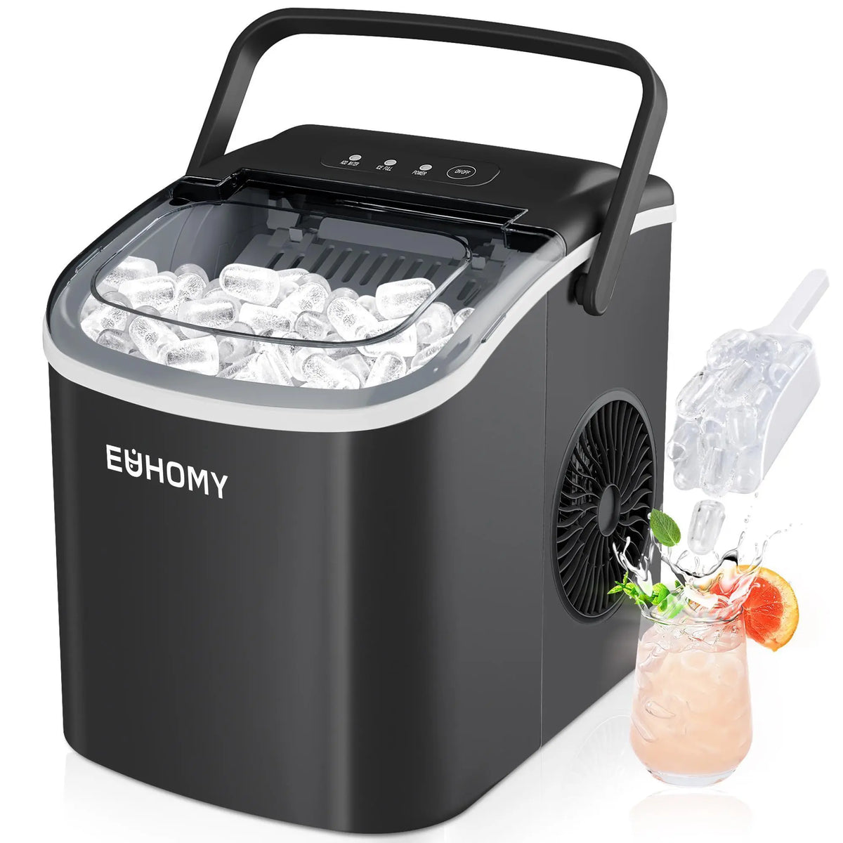 Chill Out Anywhere! ❄️ Meet the 2024 EUHOMY Portable Ice Maker – 26Lbs of Ice in Just 24Hrs, 9 Cubes in 6 Mins! Perfect for Home, Kitchen, Camping & RV Adventures! 🧊✨ #IceMaker #SummerVibes