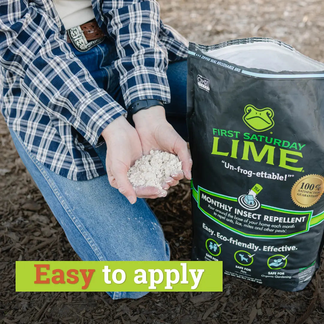 Say goodbye to pesky bugs! 🌿✨ First Saturday Lime is your pet-friendly insect repellent and deodorizer for home, garden, yard, and chicken coop. Keep your space safe and fresh! 🐾🦟 #PestControl #HomeGarden