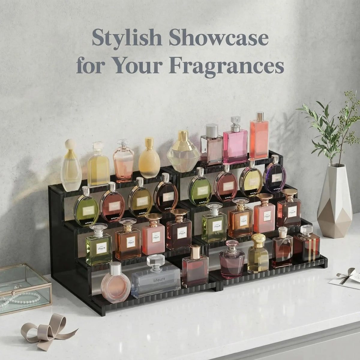 Elevate Your Space with the Lifewit 12" Display Stand - Perfect for Vanity Accessories, Cupcakes & More! #DormRoomInspo #HomeOrganization #CollegeEssentials