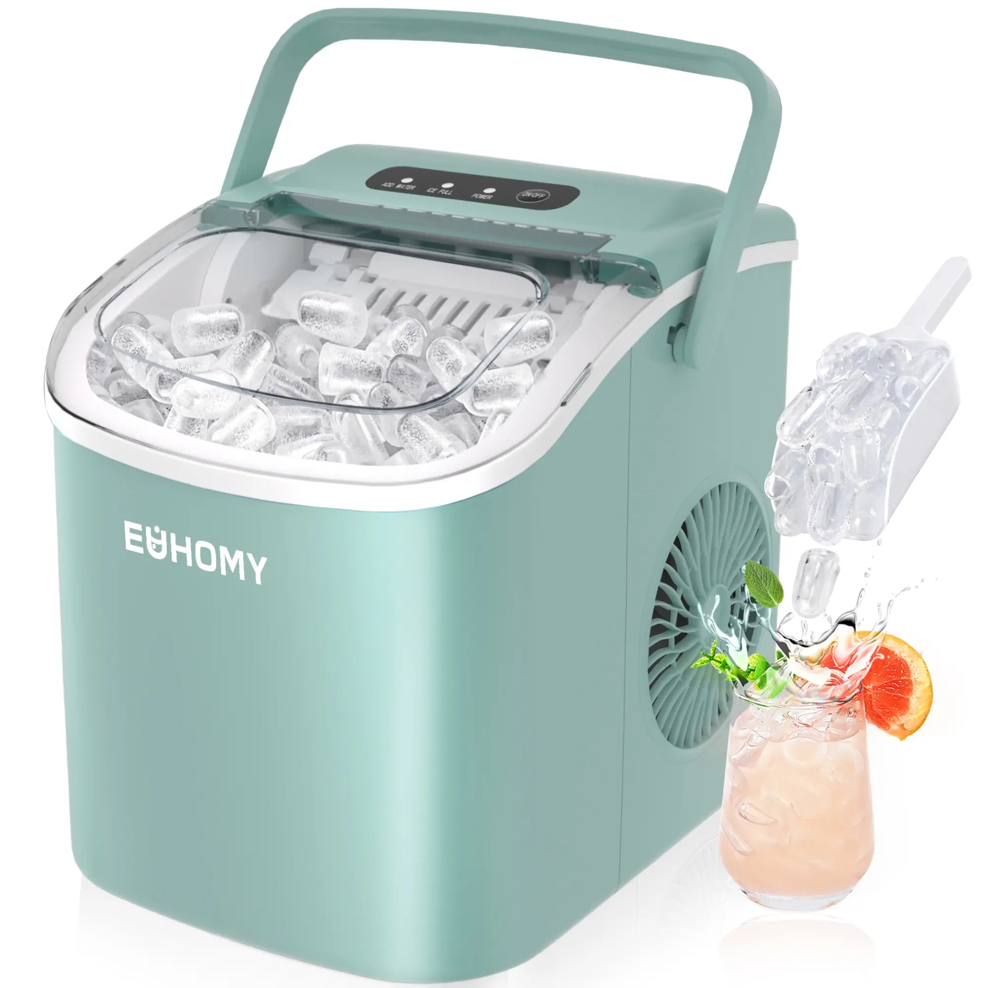Chill Out Anywhere! ❄️ Meet the 2024 EUHOMY Portable Ice Maker – 26Lbs of Ice in Just 24Hrs, 9 Cubes in 6 Mins! Perfect for Home, Kitchen, Camping & RV Adventures! 🧊✨ #IceMaker #SummerVibes