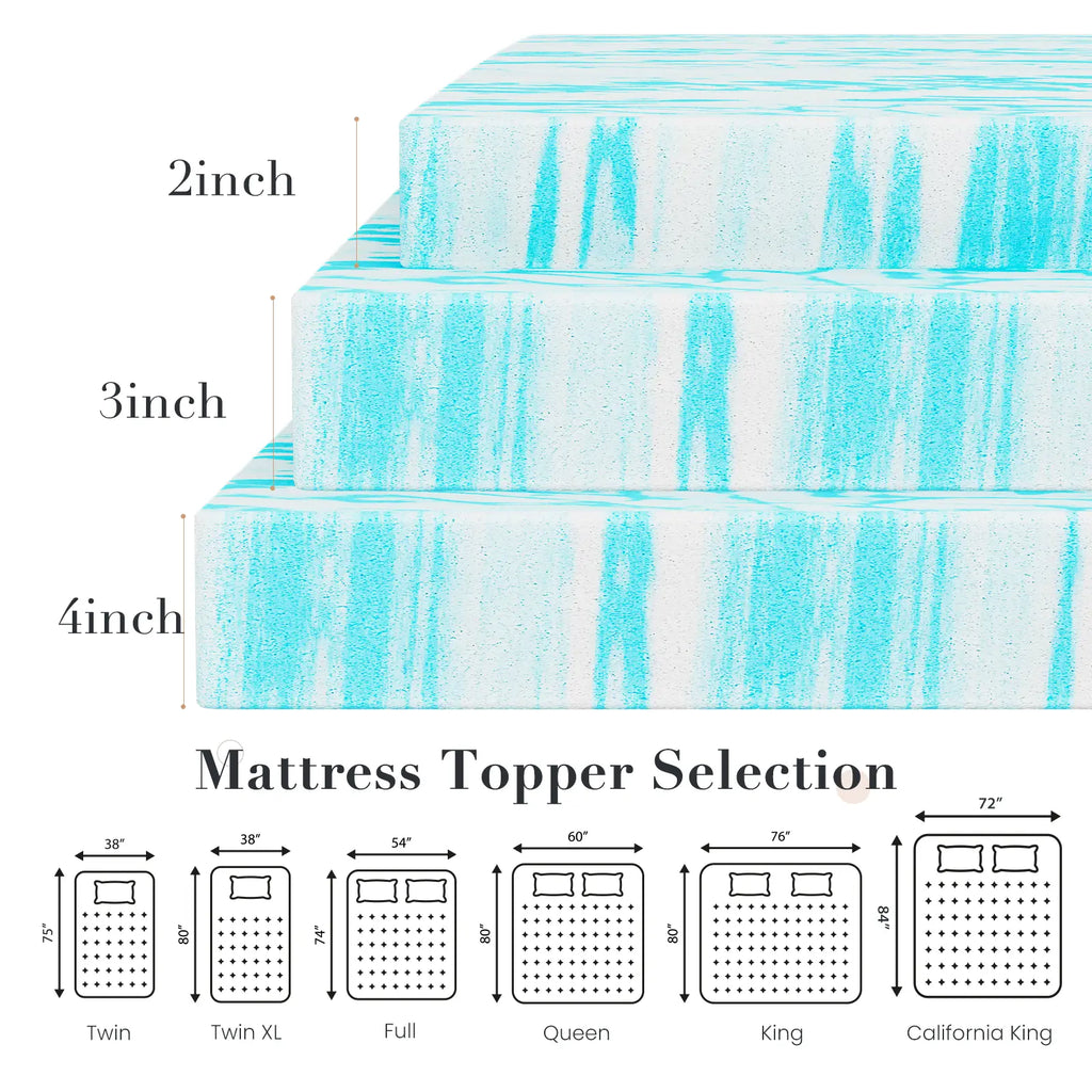 Transform Your Sleep with Our Cooling Gel Memory Foam Bed Topper - The Ultimate Cozy Gift for Back to School and Home Decor!