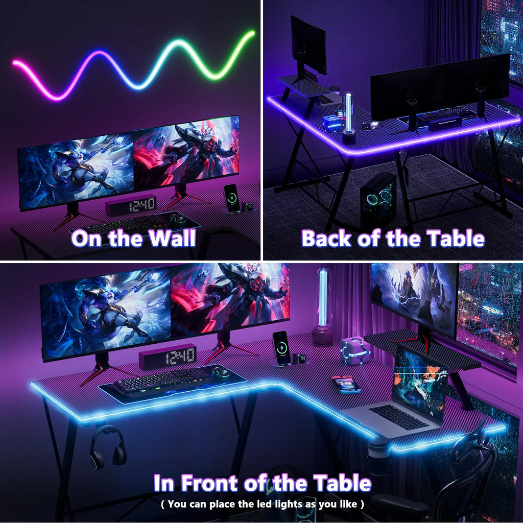 Level up your gaming setup with the Mr IRONSTONE L Shaped Gaming Desk! Perfect for your home office or gaming corner, featuring a sleek carbon fiber surface and a spacious monitor stand. Easy assembly and a great Father's Day gift! #GamingDesk #HomeOffice #FathersDayGift