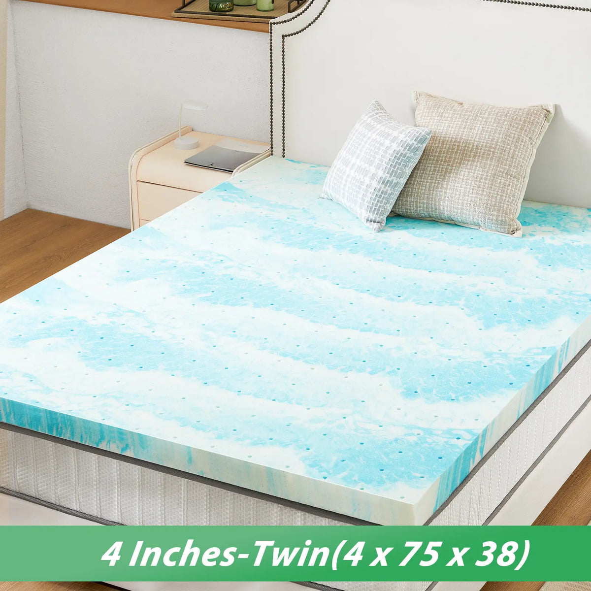 Transform Your Sleep with Our Cooling Gel Memory Foam Bed Topper - The Ultimate Cozy Gift for Back to School and Home Decor!