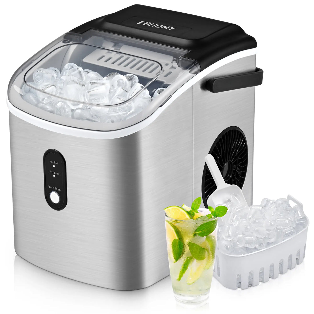 Chill Out Anywhere! ❄️ Meet the 2024 EUHOMY Portable Ice Maker – 26Lbs of Ice in Just 24Hrs, 9 Cubes in 6 Mins! Perfect for Home, Kitchen, Camping & RV Adventures! 🧊✨ #IceMaker #SummerVibes