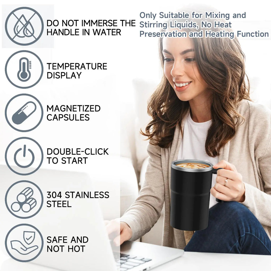 Meet the Smart Coffee Cup: Automatic Stirring, Temperature Display & USB Rechargeable - Perfect for Coffee, Tea, & More! ☕✨ Ideal Gift Alert! 🎁