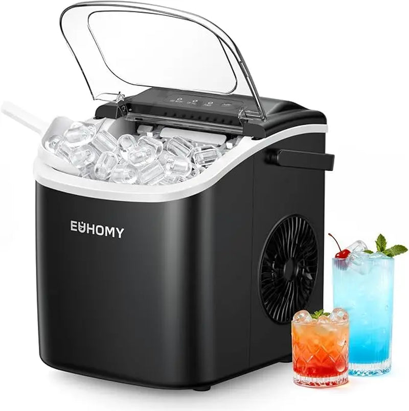 Chill Out Anywhere! ❄️ Meet the 2024 EUHOMY Portable Ice Maker – 26Lbs of Ice in Just 24Hrs, 9 Cubes in 6 Mins! Perfect for Home, Kitchen, Camping & RV Adventures! 🧊✨ #IceMaker #SummerVibes