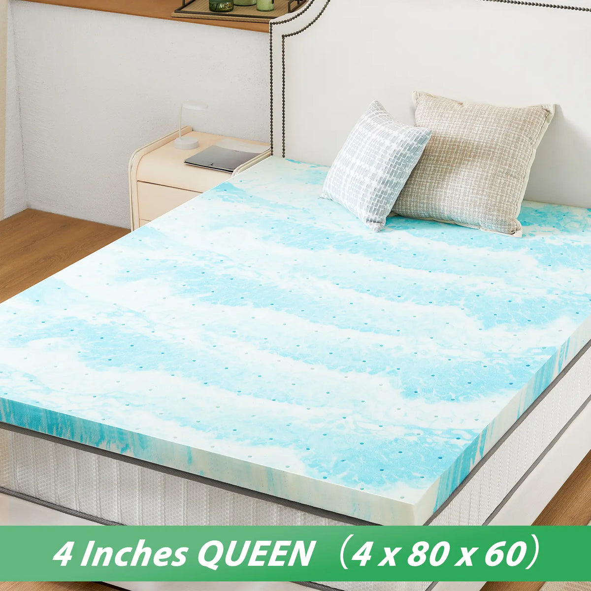 Transform Your Sleep with Our Cooling Gel Memory Foam Bed Topper - The Ultimate Cozy Gift for Back to School and Home Decor!