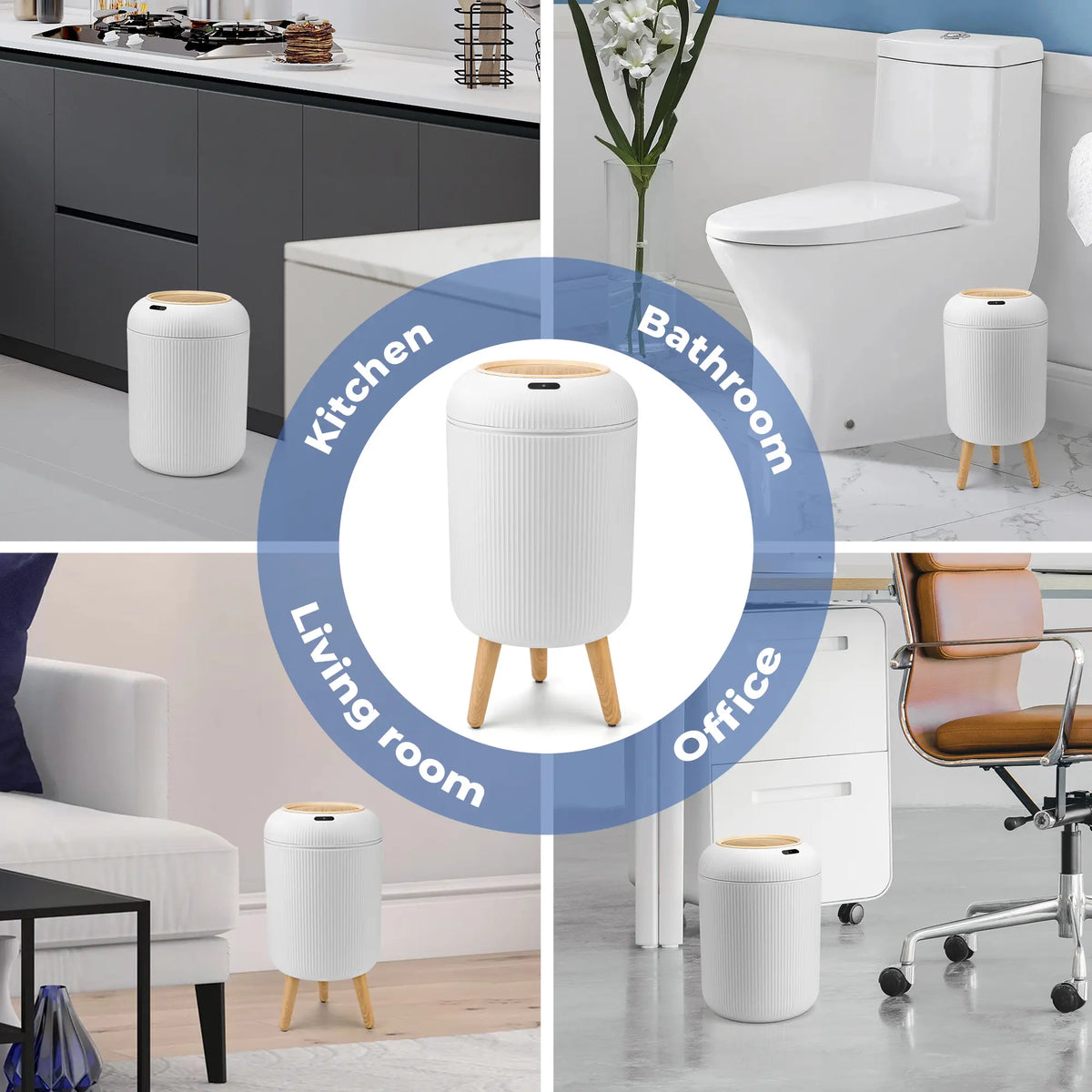 Upgrade Your Space with the Pukomc Smart Induction Waterproof Trash Can – Perfect for Any Room! 🌟♻️ #HomeEssentials #SmartLiving #EcoFriendly