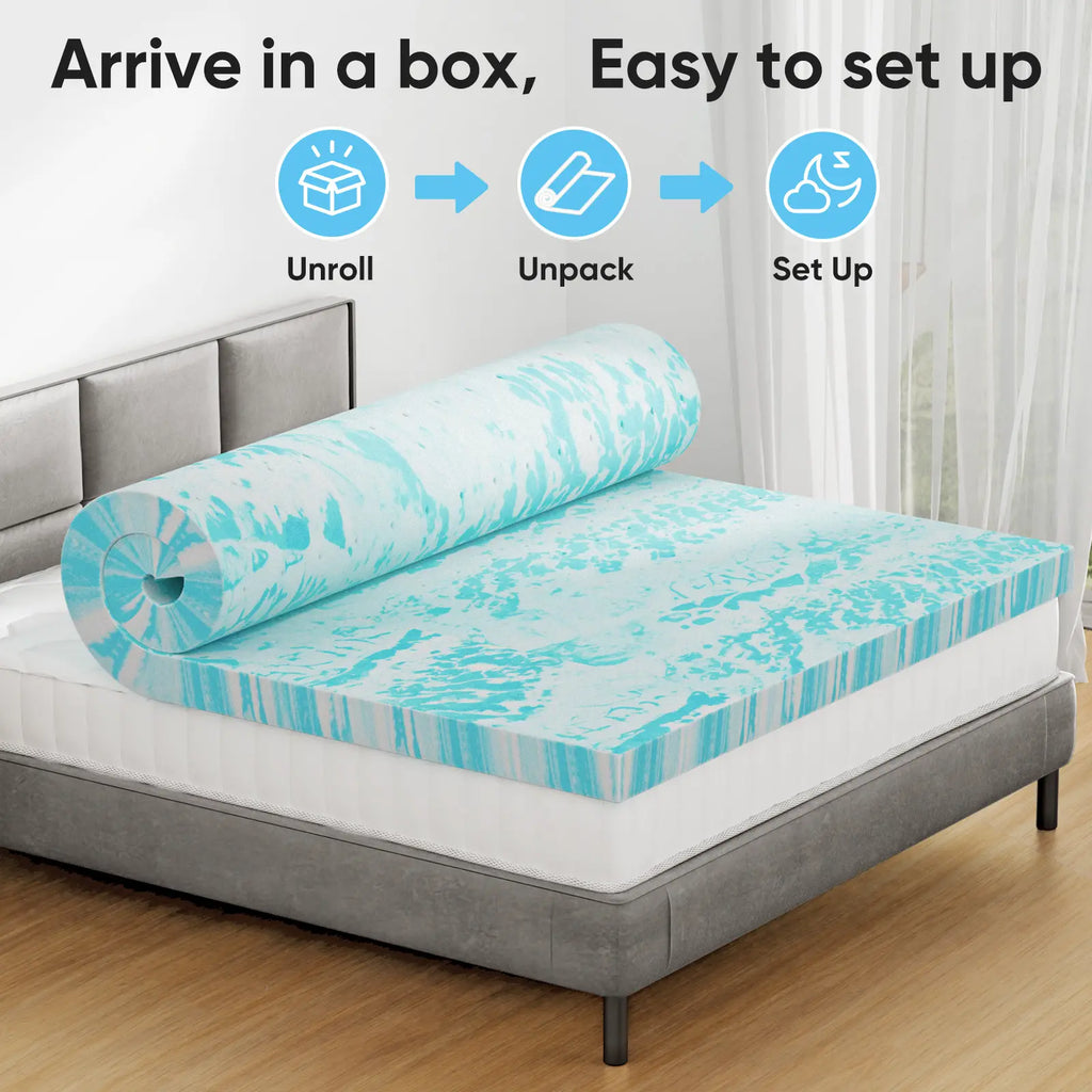 Transform Your Sleep with Our Cooling Gel Memory Foam Bed Topper - The Ultimate Cozy Gift for Back to School and Home Decor!