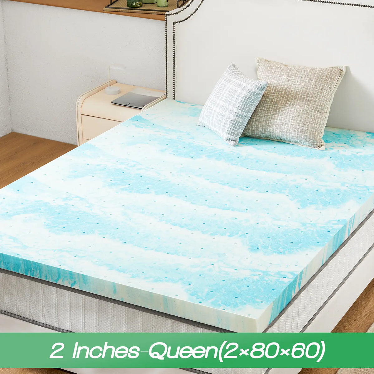Transform Your Sleep with Our Cooling Gel Memory Foam Bed Topper - The Ultimate Cozy Gift for Back to School and Home Decor!
