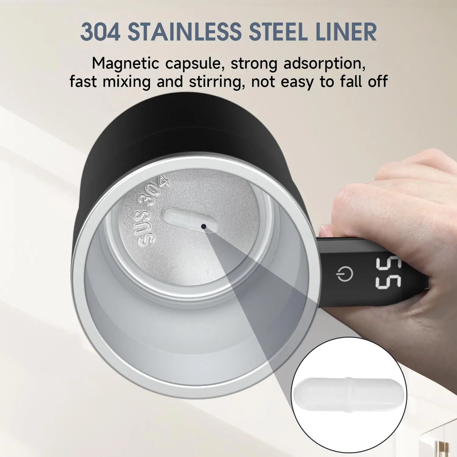 Meet the Smart Coffee Cup: Automatic Stirring, Temperature Display & USB Rechargeable - Perfect for Coffee, Tea, & More! ☕✨ Ideal Gift Alert! 🎁
