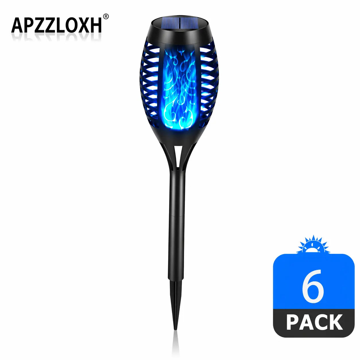 APZZLOXH Solar Torch Lights - Blue Flame Backyard Garden Glow Lantern, IP65 Waterproof Auto On/Off Solar Outdoor Lamp for Patio Landscape Lighting Decor, Backyard Solar Lights