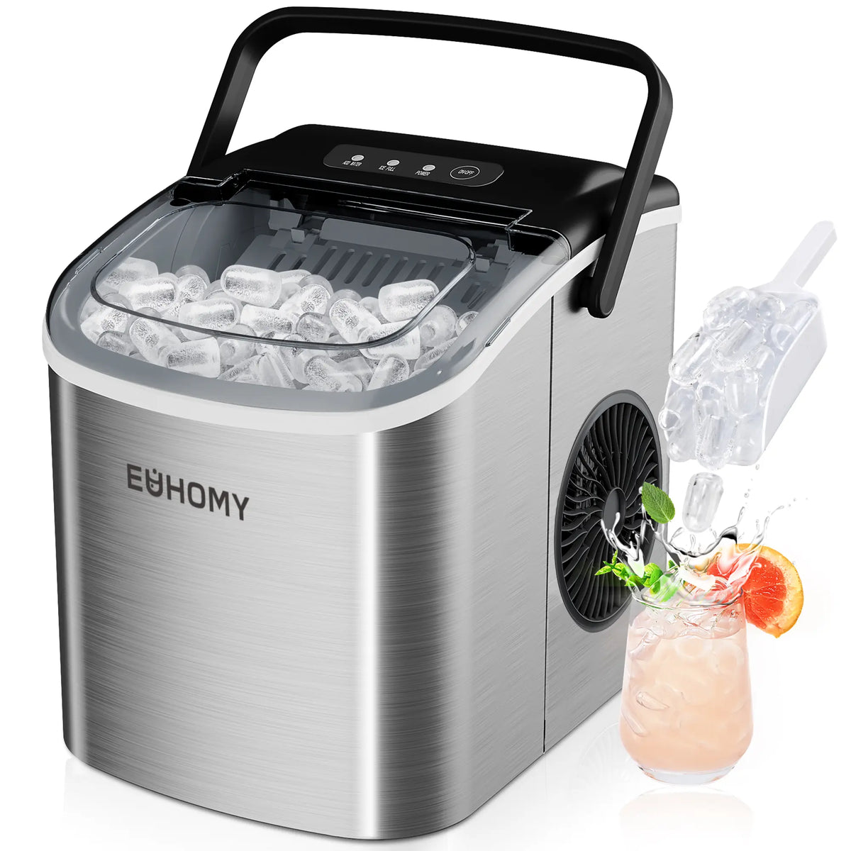Chill Out Anywhere! ❄️ Meet the 2024 EUHOMY Portable Ice Maker – 26Lbs of Ice in Just 24Hrs, 9 Cubes in 6 Mins! Perfect for Home, Kitchen, Camping & RV Adventures! 🧊✨ #IceMaker #SummerVibes