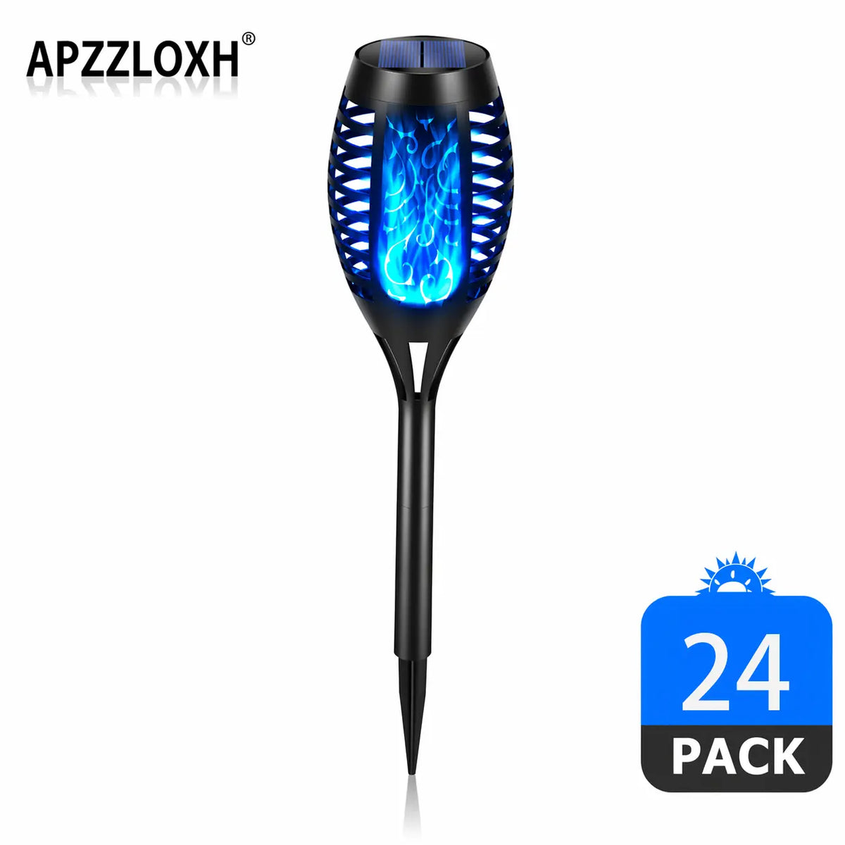 APZZLOXH Solar Torch Lights - Blue Flame Backyard Garden Glow Lantern, IP65 Waterproof Auto On/Off Solar Outdoor Lamp for Patio Landscape Lighting Decor, Backyard Solar Lights
