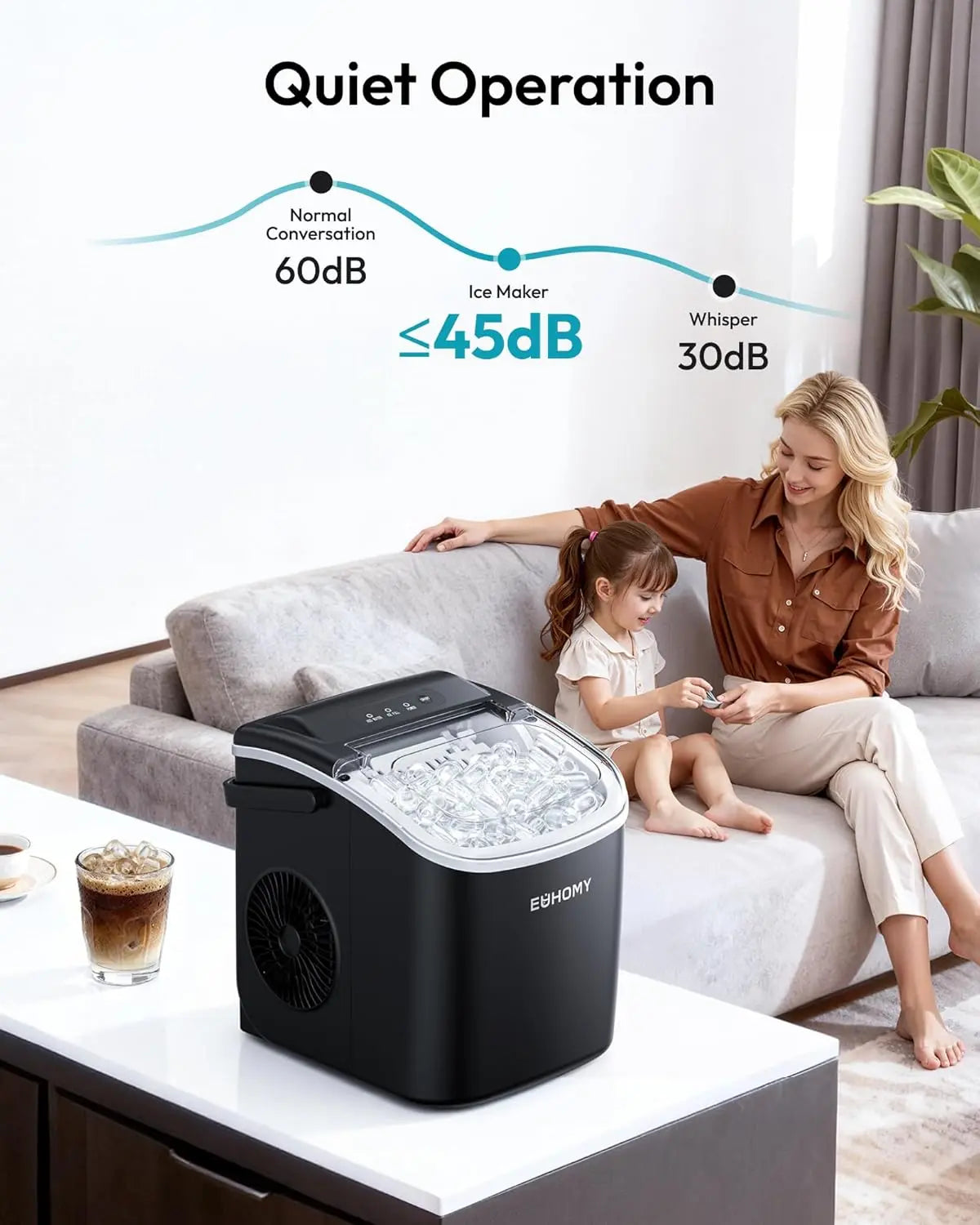 Chill Out Anywhere! ❄️ Meet the 2024 EUHOMY Portable Ice Maker – 26Lbs of Ice in Just 24Hrs, 9 Cubes in 6 Mins! Perfect for Home, Kitchen, Camping & RV Adventures! 🧊✨ #IceMaker #SummerVibes